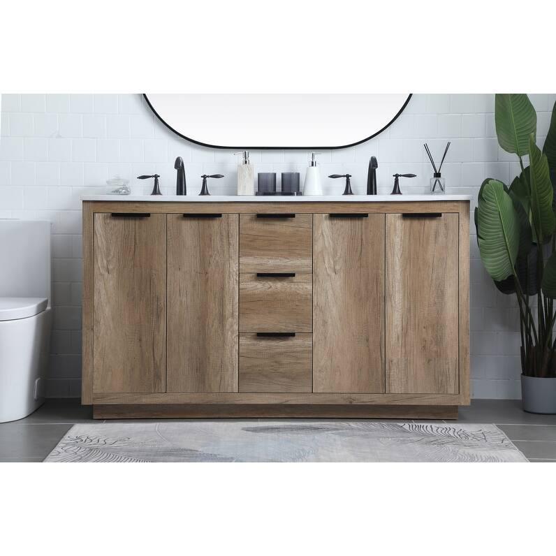 Elegant Lighting VF19460D Blake 60" Free Standing Double Basin Vanity