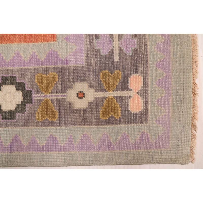 ECARPETGALLERY Hand-knotted Modern Oushak Light Grey Wool Rug - 8'10 x 11'11