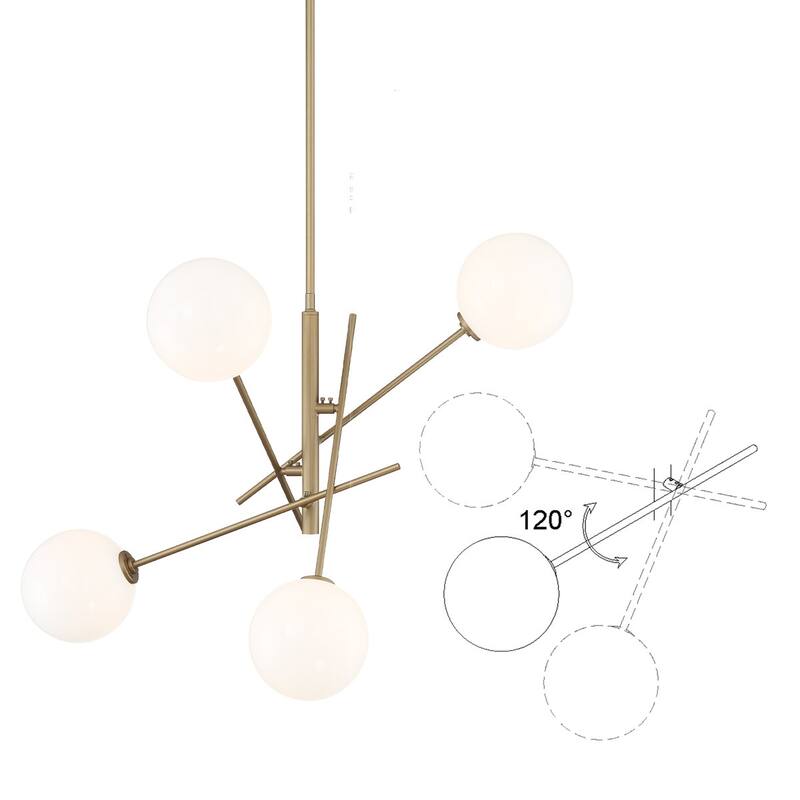 Caucy 4-Light Sputnik Modern Chandelier-UL - 32 inches