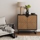 preview thumbnail 77 of 85, Nathan James Enloe Rustic Doors Metal Base Free Standing Modern Storage Cabinet for Entryway