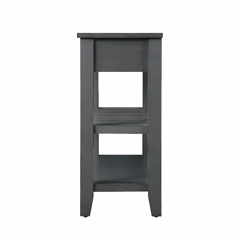 Mid-Century Console Table with Storage Drawers and Shelves
