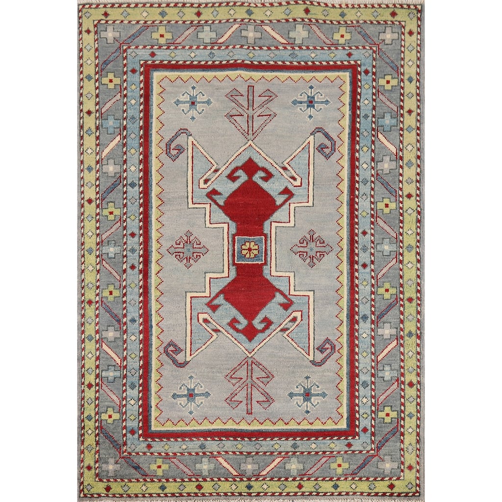Kazak Accent Rug Oriental Handmade Wool Carpet - 3'3" x 5'0"