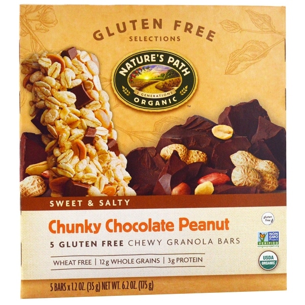Nature's Path Organic Granola Bar - Chunky Chocolate Peanut - Case of 6 - 6.2 oz.