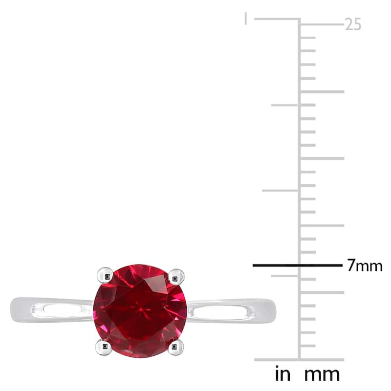 Miadora 1 5/8ct TGW Created Ruby Solitaire Ring Sterling Silver