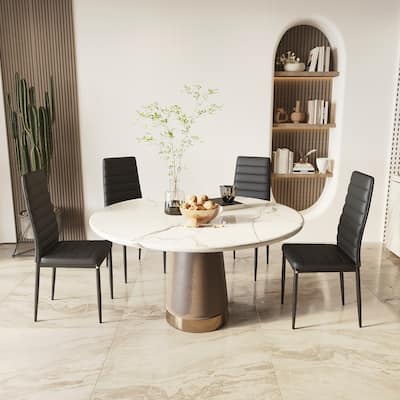 Modern Faux Leather Upholstered Dining Chair (Set of 4)