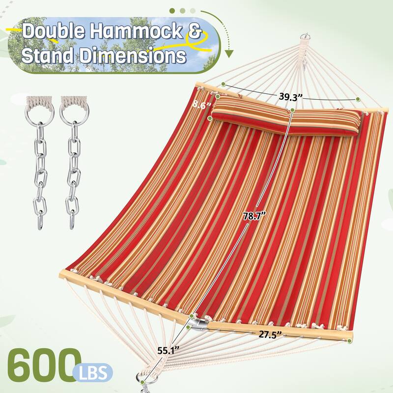 EROMMY Modern Portable Hammock, Hand-Woven Ropes, Anti-Tipping Design for Backyards, Beaches & Campsites