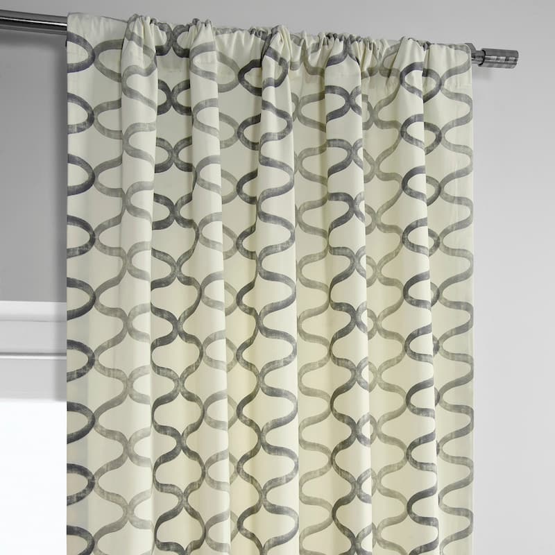 Exclusive Fabrics Illusions Geometric Grace Cotton Room Darkening Curtain (1 Panel)