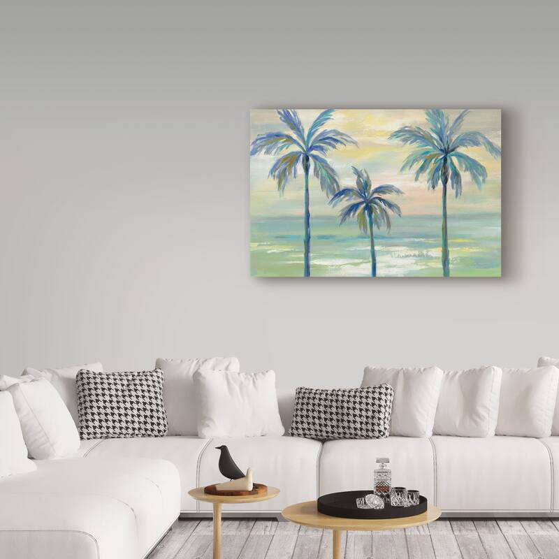 Silvia Vassileva 'Marine Layer Palms' Canvas Art