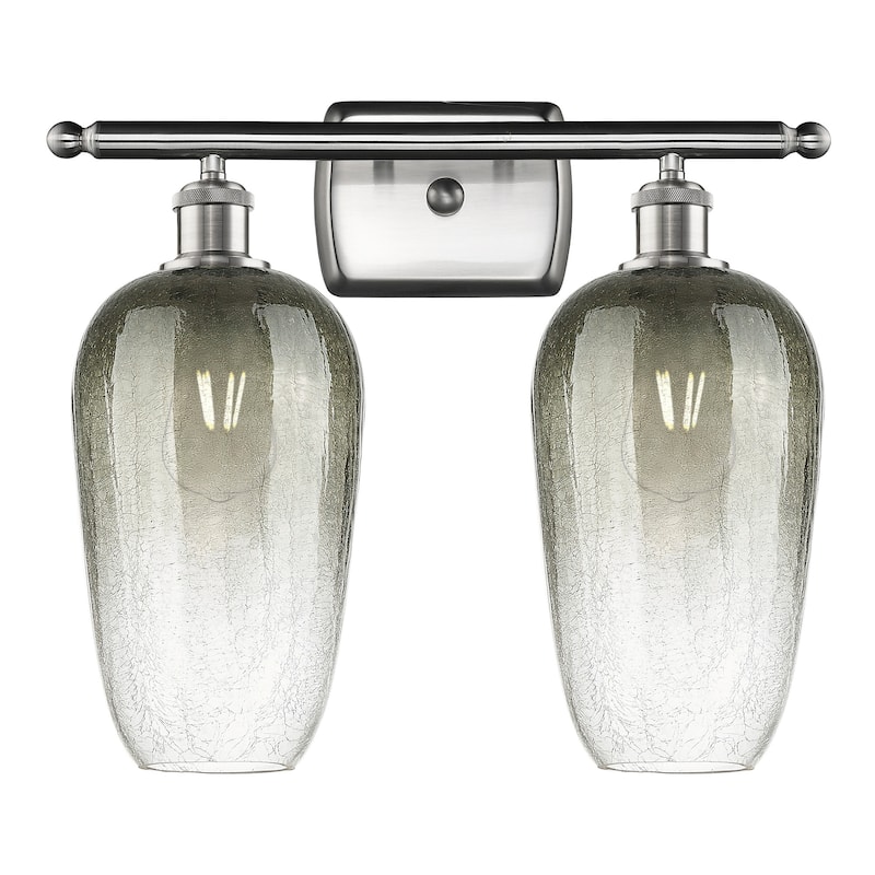 Innovations Lighting 516-2W-16-17 Brookhaven Flute Vanity Brookhaven - Brushed Satin Nickel / Slate