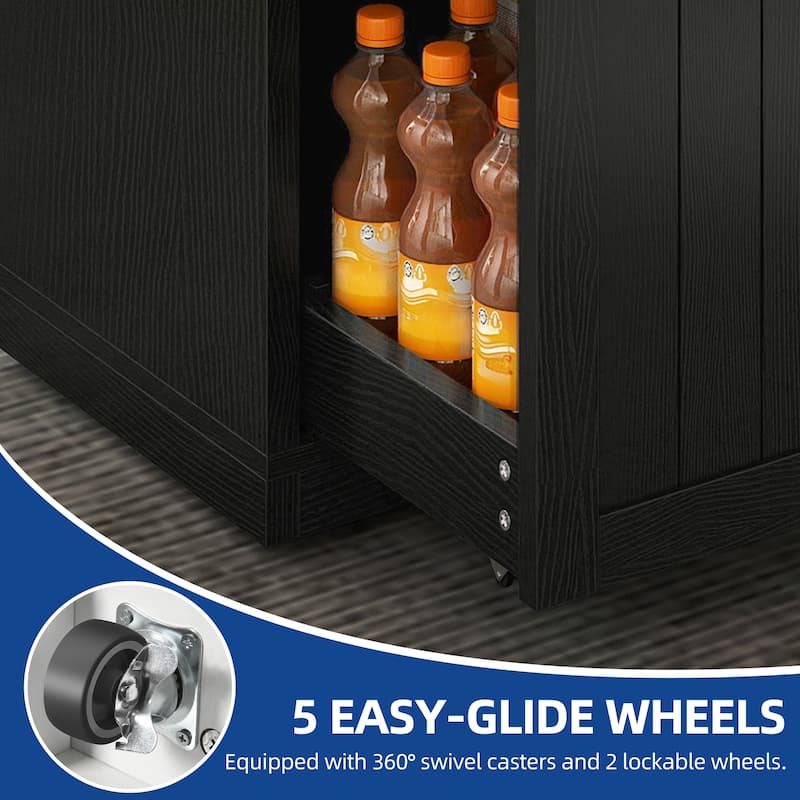 Moasis Rolling Mobile Kitchen Island with Wheels Drop Leaf, Stainless Steel Top