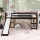 preview thumbnail 2 of 12, Twin Solid Wood Loft Bed with Slide - Stable Wooden Slat Support