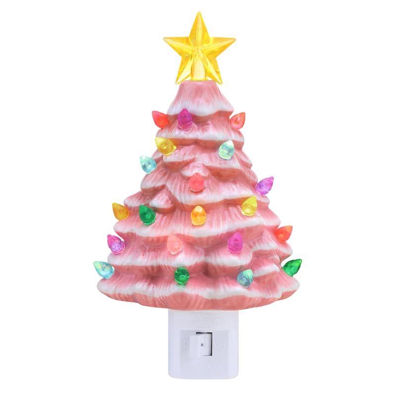 Nostalgic Ceramic Tree Nightlight - Pink