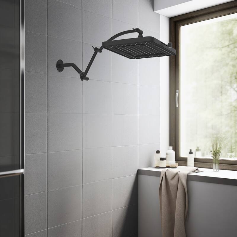 High Pressure 5-Spray 13" Shower Head with 16" Shower Extension Arm