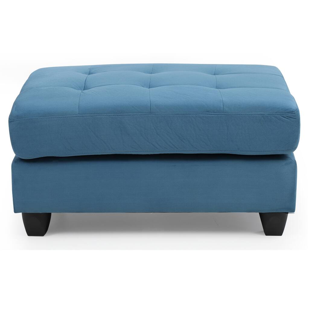 Upholstered Tufted Ottoman - 38" - Blue