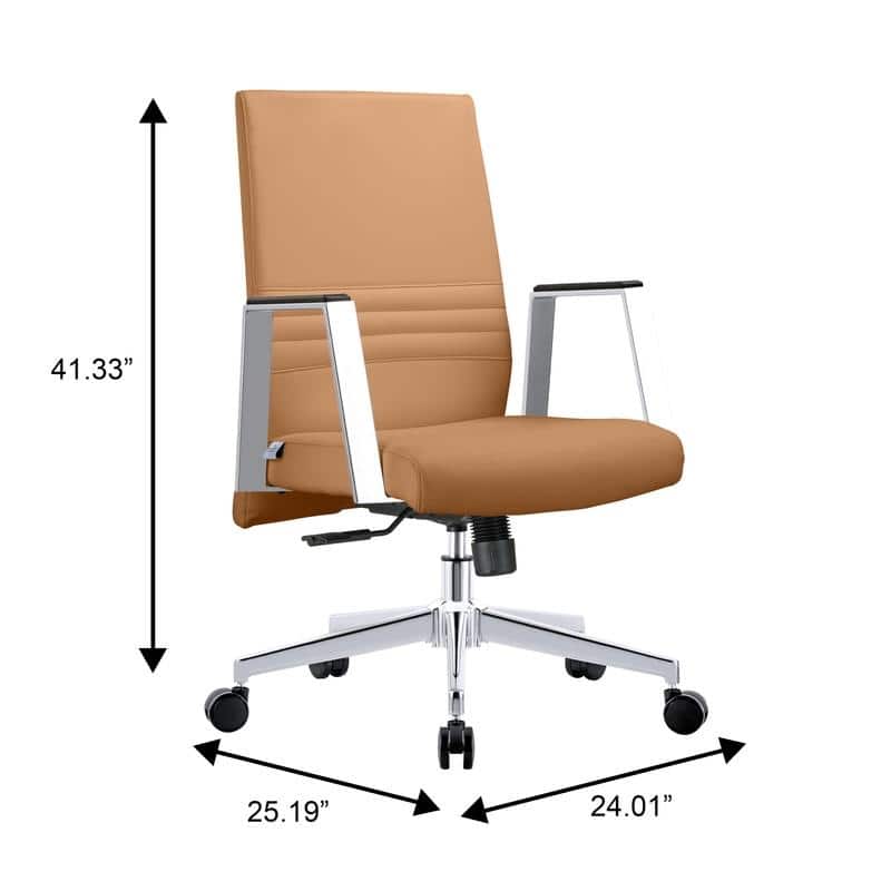Aleen Ergonomic Leather Office Chair with Iron Frame,Tilt, Swivel, Adjustable Height for Home or Executive Computer Desk