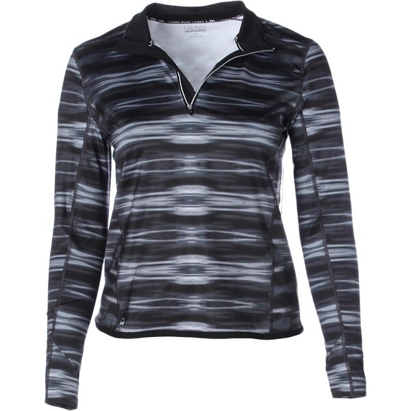 Lauren Ralph Lauren Womens 1/4 Zip Pullover Printed Mock Neck