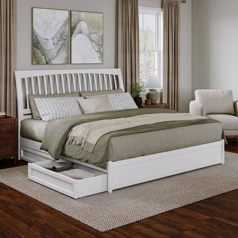 Roslyn Platform Bed with Panel Footboard and Storage Drawers