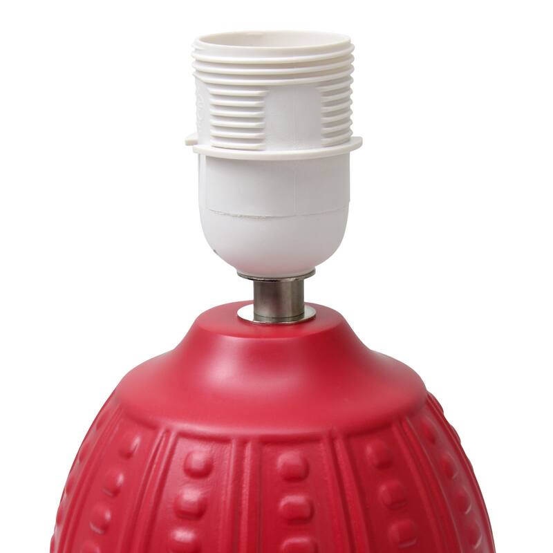 Mini Textured Oval Table Lamp with Tapered Shade - 12.5" - Red