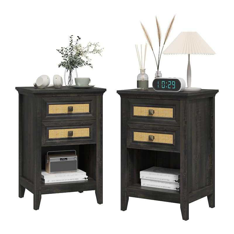 Rattan Nightstand (Set of 2)
