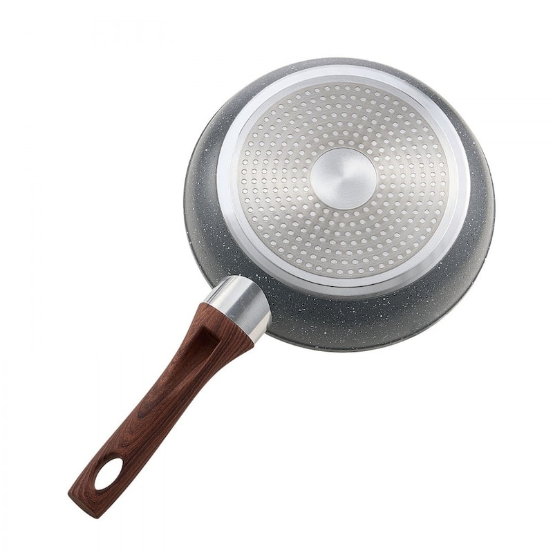 3 Piece Aluminum Frying Pan Set with Nonstick Surface and Stays Cool Handles Suitable for All Stoves
