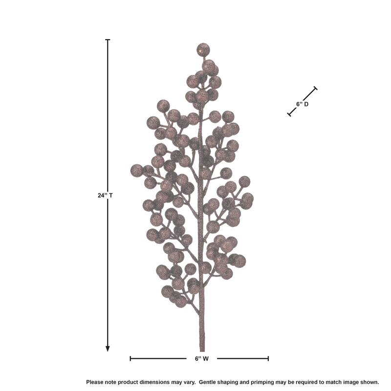 24" Glittered Cluster Berry Spike