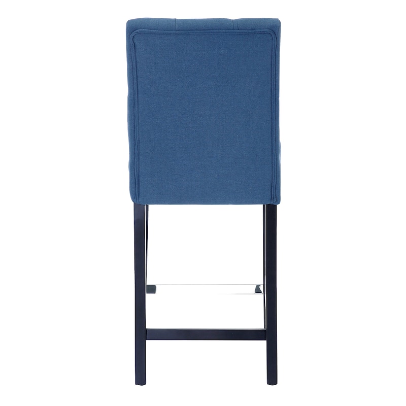 Carter 24" Classic Button Tufted Counter Stool Black Finished Legs