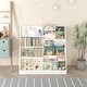 preview thumbnail 1 of 12, White Wooden Kids Bookshelf and Toy Storage Organizer with 4 Tier White