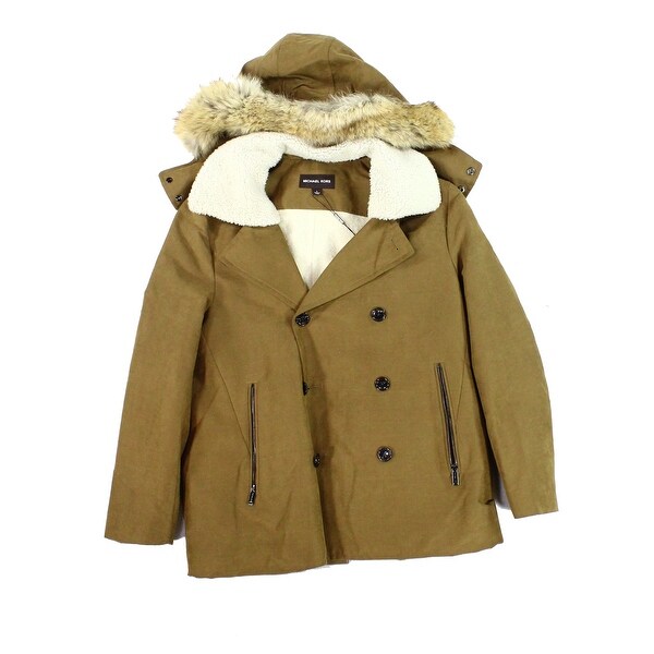 michael kors parka mens brown