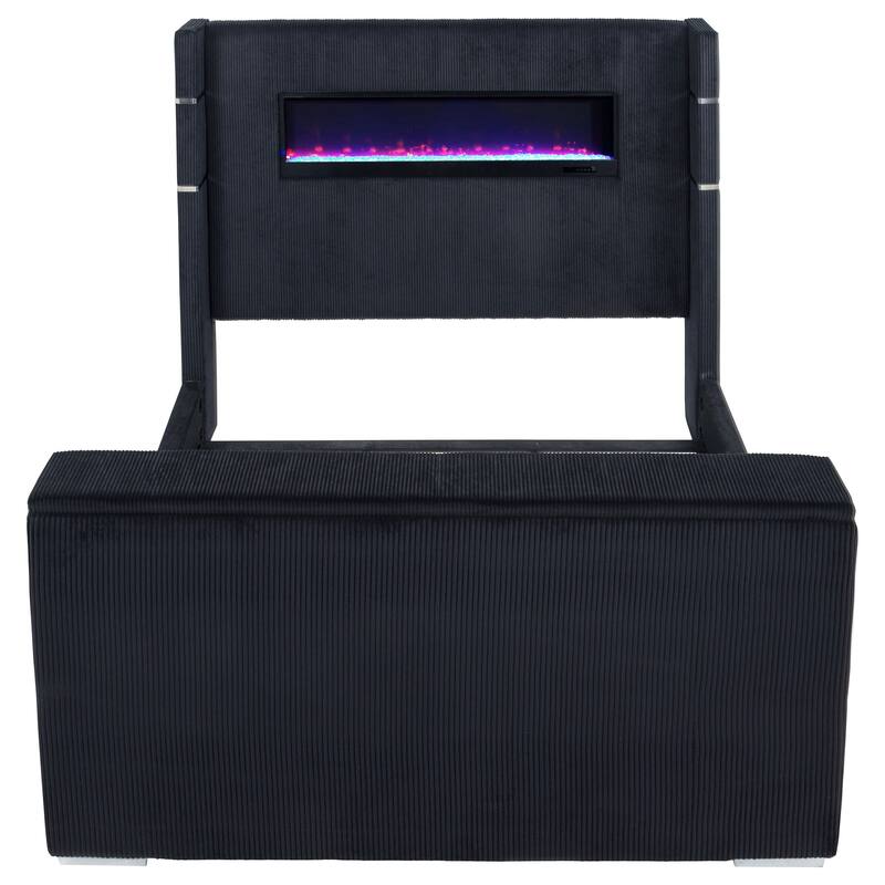 Tisdall Flame Visualizer Wingback TV Bed Black