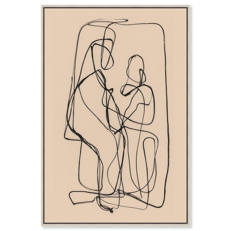Embrace of Lines II Canvas by Art Remedy - Silver - 30" x 45"