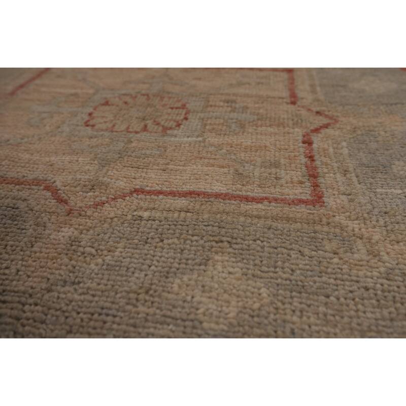 Geometric Oushak Turkish Large Rug Handmade Wool Carpet - 10'2"x 13'8"