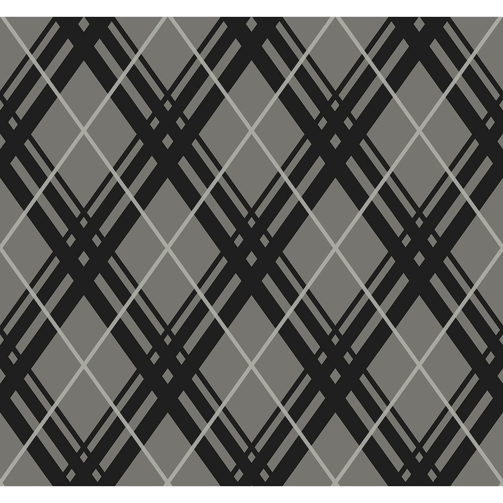 Seabrook Designs Bias Diamond Plaid Unpasted Wallpaper