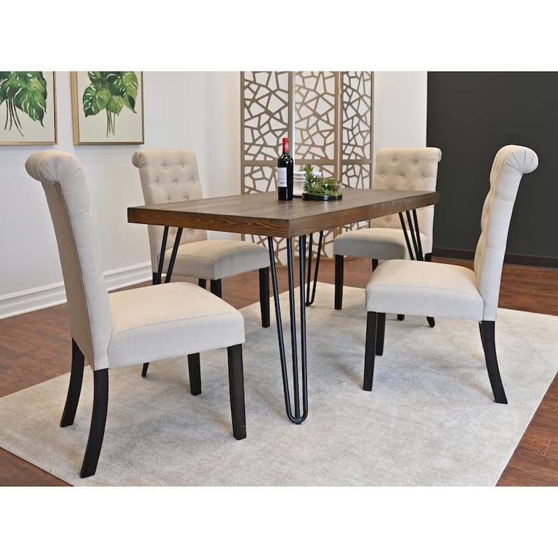 5-Piece, Dining Table Set Stylish Dining Table Set with Hairpin Dining Table and 4 Chairs, for Kitchens and Dining Rooms