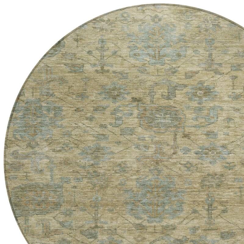 HomeRoots Damask Traditional Rectangle Outdoor Rug
