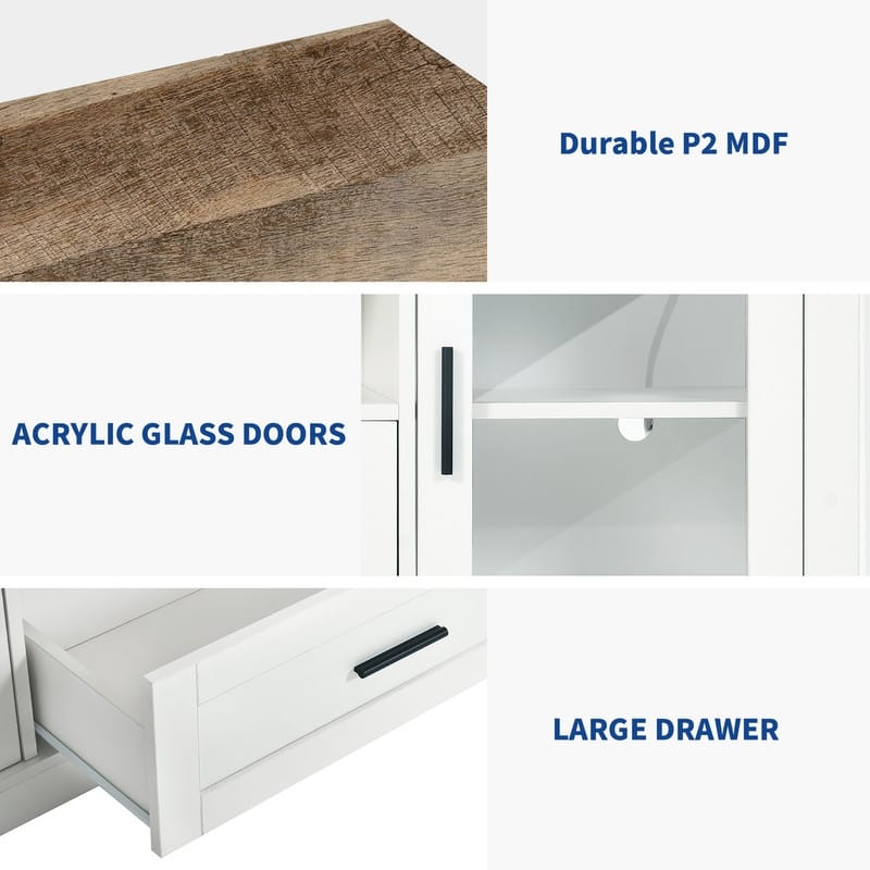 Moasis LED Farmhouse TV Stand for TV up to 65"