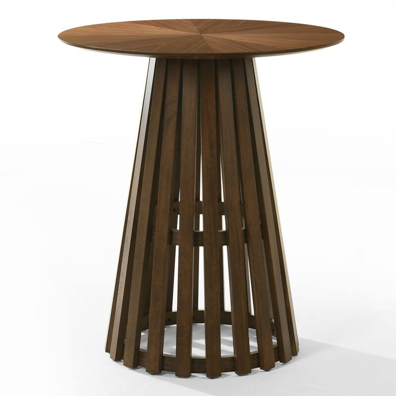 Modrest Weiss Mid-Century Modern Walnut Round Bar Table