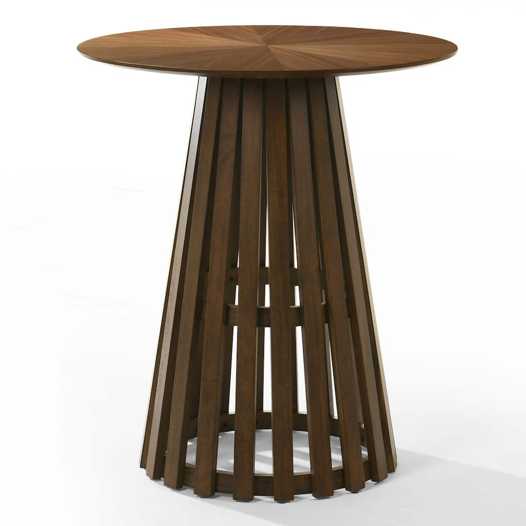 Modrest Weiss Mid-Century Modern Walnut Round Bar Table