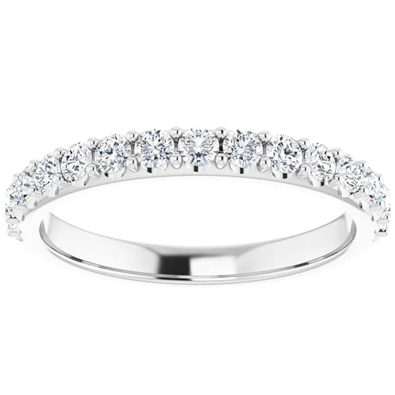 Bliss Diamond 1/2Ct Lab Grown Diamond Stackable Anniversary Wedding Ring White Gold - 5