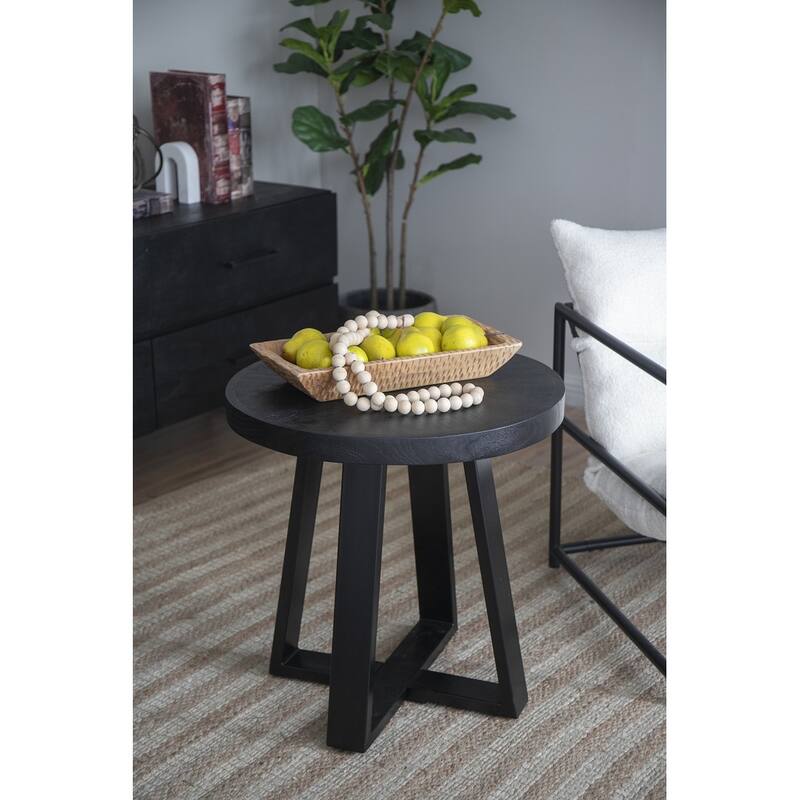 23.5" Mini Round Coffee Table, Minimal Design