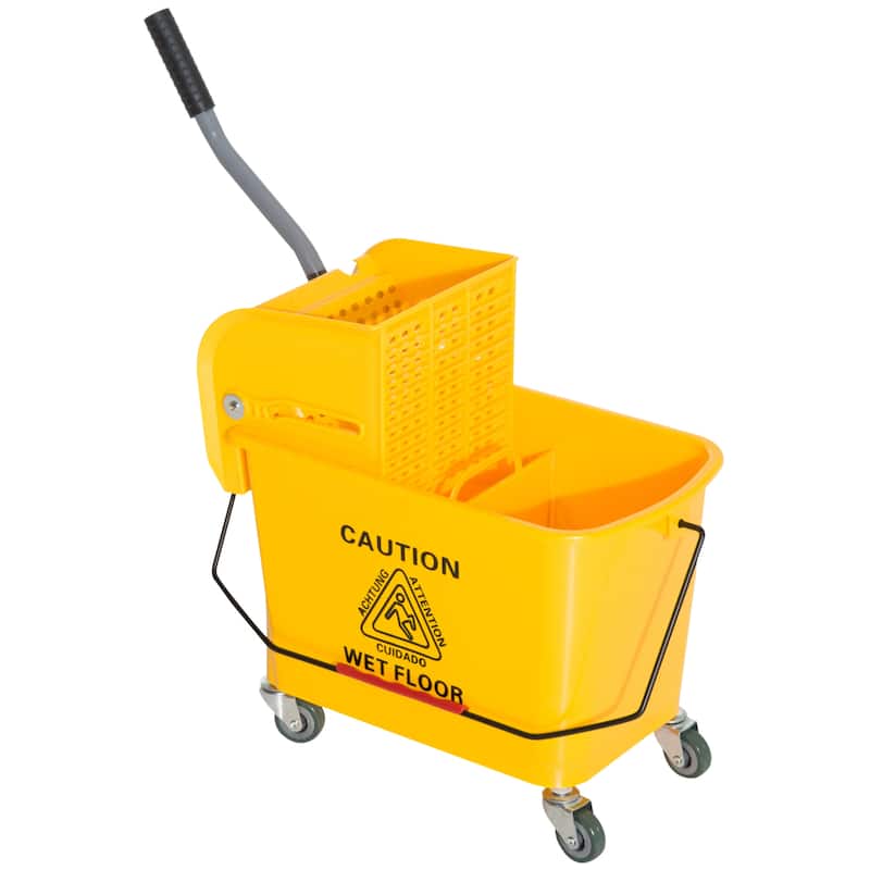 5 Gallon Mop Bucket With Side Press Wringer - 23.5" L x 10.75" W x 27.5" H