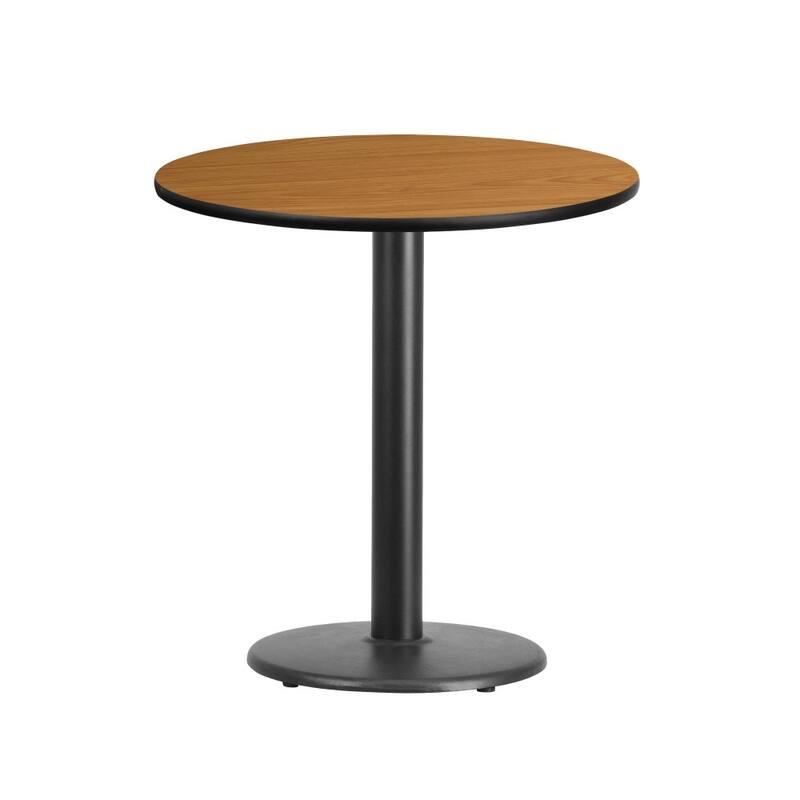 24'' Round Laminate Table Top with 18'' Round Table Height Base - 24"W x 24"D x 31.125"H - 24"W x 24"D x 31.125"H - Natural