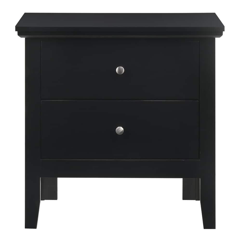 Modern 24-in Double-Drawer Nightstand with Metal Knob