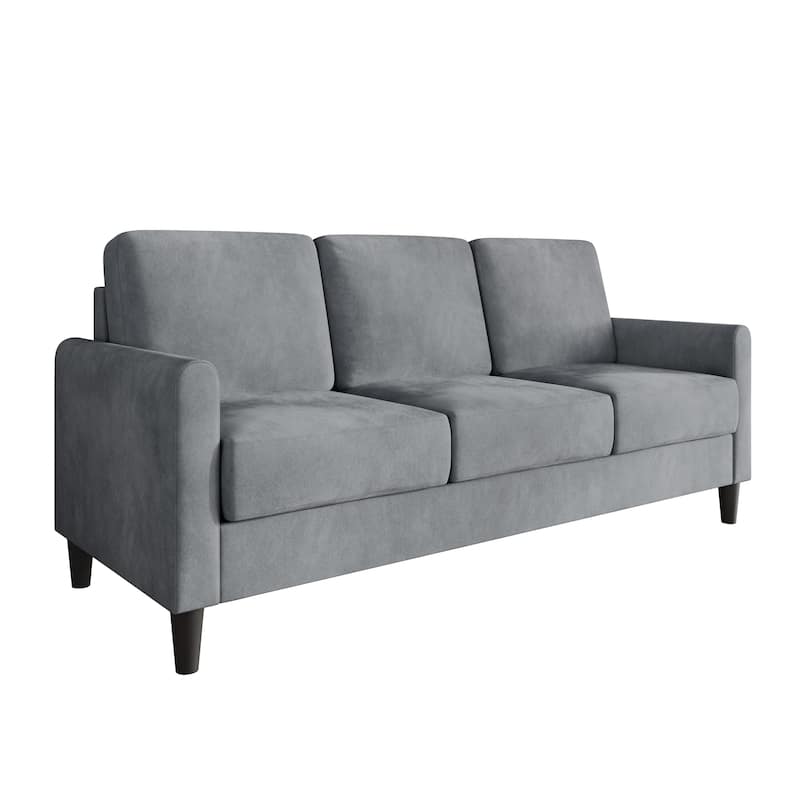 Clayfell Goliad Velvet Arm Sofa with Pocket Spring, Soft Cushions, Clean Lines Design