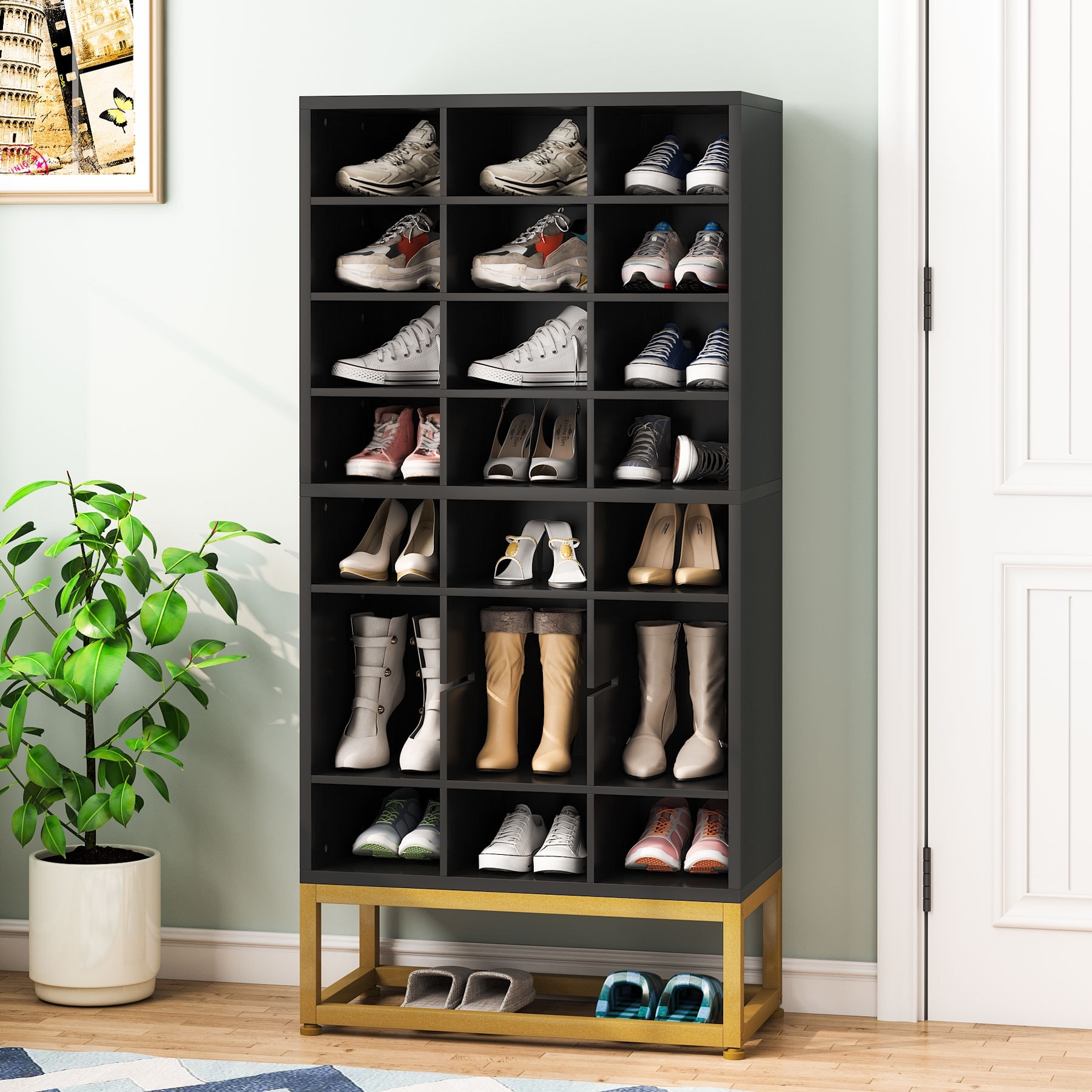 Shoe Storage Cabinet White Shoe Organizer for Entryway N A On