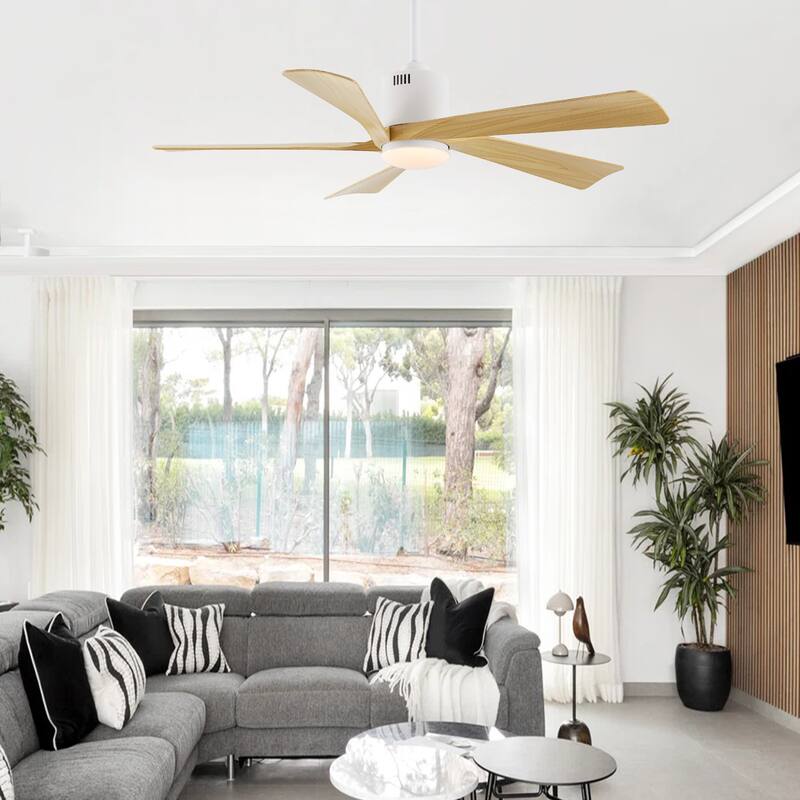GetLedel 52" Modern 5-Blade LED Ceiling Fan with Light and Remote - 52-in