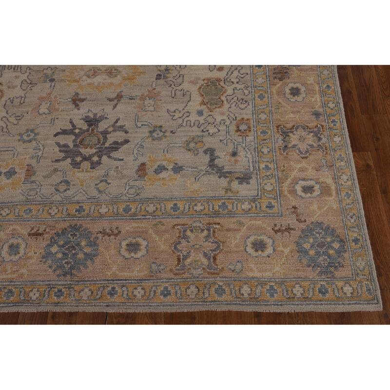 Oriental Vegetable Dye Oushak Turkish Area Rug Handmade Wool Carpet - 5'11"x 8'10"