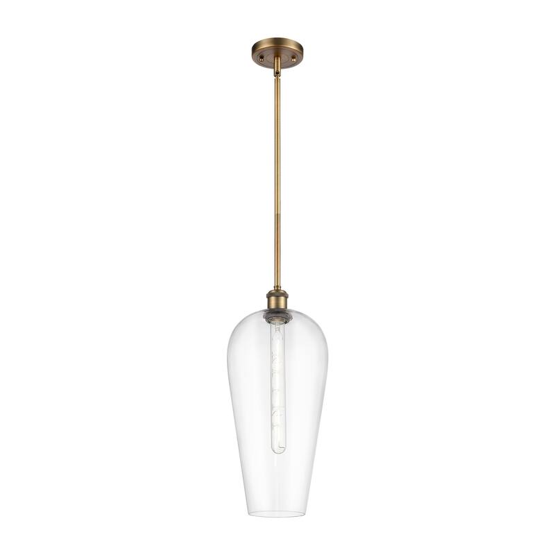 Innovations Lighting Endless Possibilities Ballston - Chelsea - 1 Light 8" Stem Hung Mini Pendant - Clear/Brushed Brass