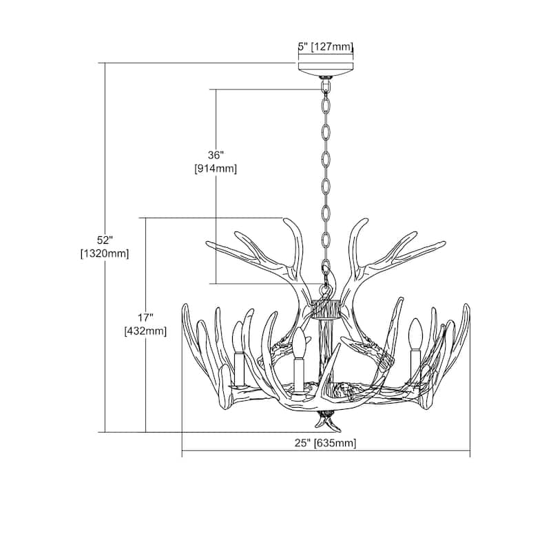 Elk Home Big Sky White Composite 6 Light Chandelier