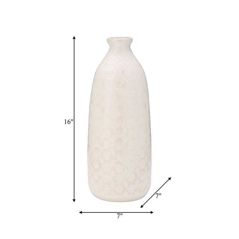 Sagebrook Home Elegant Ceramic Vase, Textured Finish, Home Decor Accent