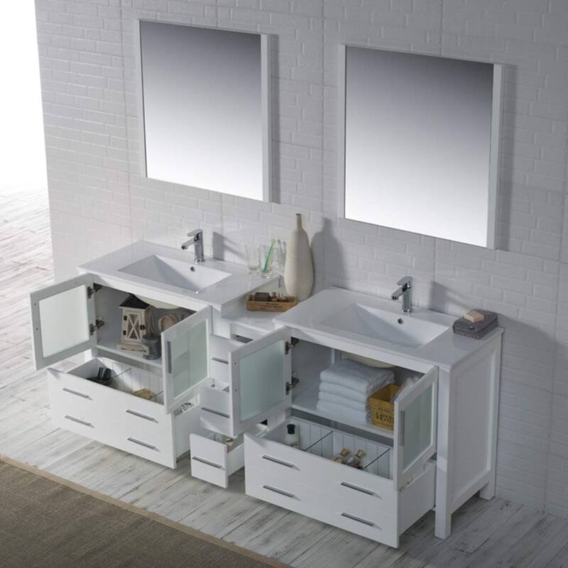 Blossom Sydney 84" Solid Wood Double Sink Bathroom Vanity with Cabinet